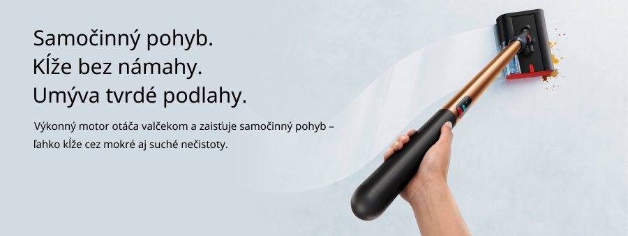 Samočinný pohyb. Kĺže bez námahy. Umýva tvrdé podlahy.
