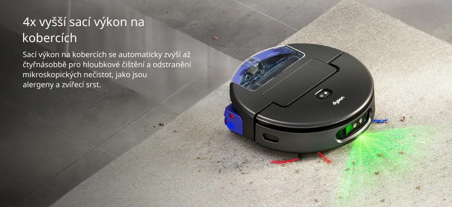 4x vyšší sací výkon na kobercích