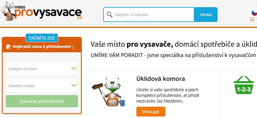 Jak vyhledat příslušenství k vasavači Dason
