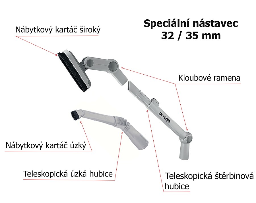 Nástavec na vysavače