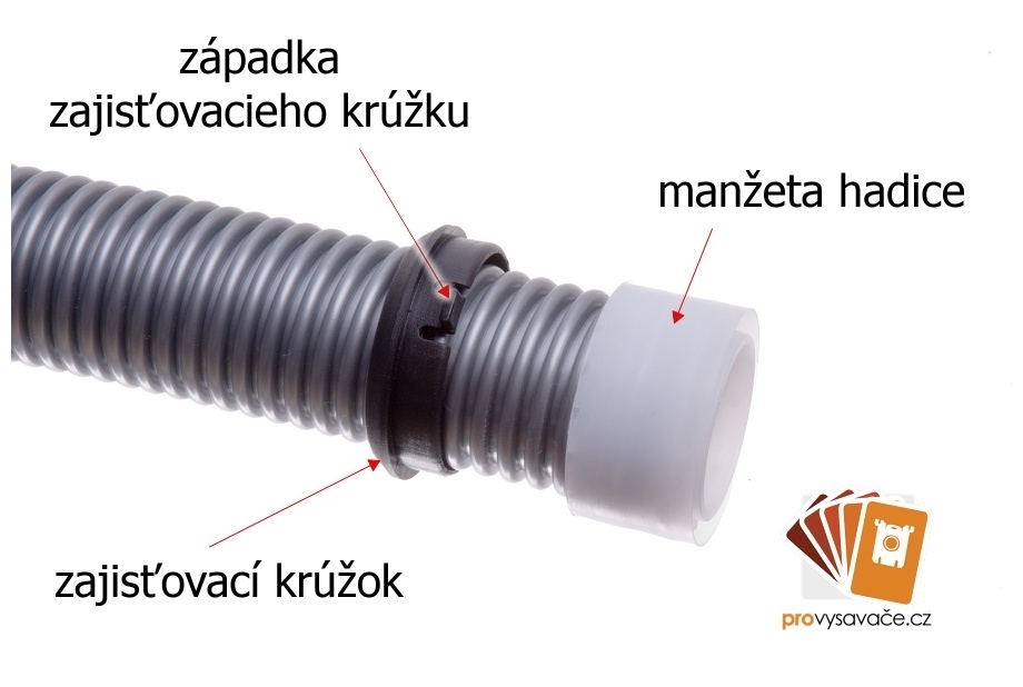 Hadica so zaisťovacím krúžkom a manžetou