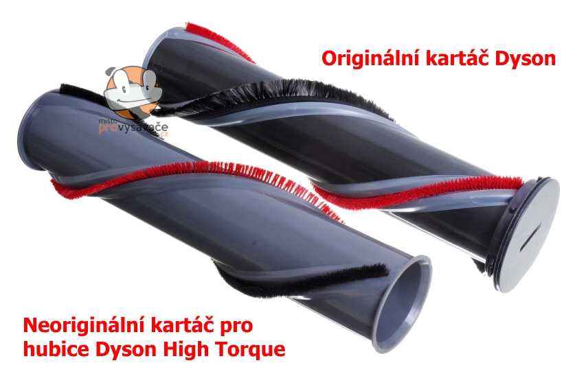porovnání originálního a neorigi. válce pro hubici Dyson High Torque