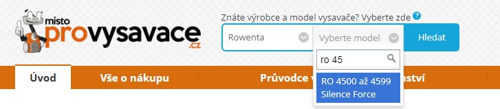 Jak vyhledat hubici do vysavače Rowenta