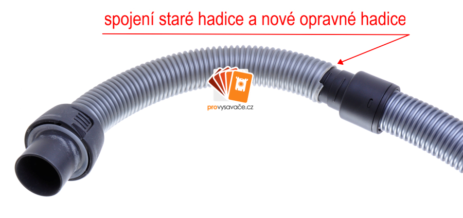 Hotové spojení satré a nové opravné hadice