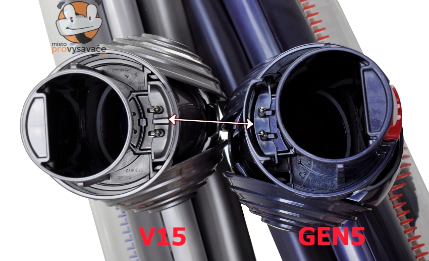Porovnání hubic Dyson Gen5 a V15 zavazející příčka