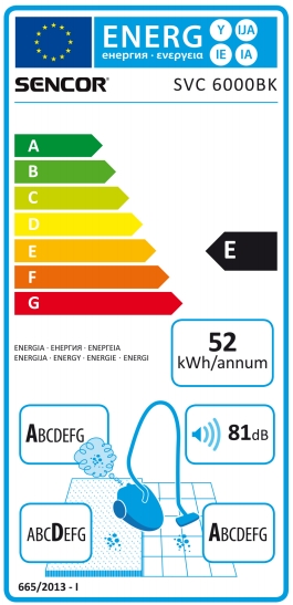 Energetický štítek Sencor SVC 6000