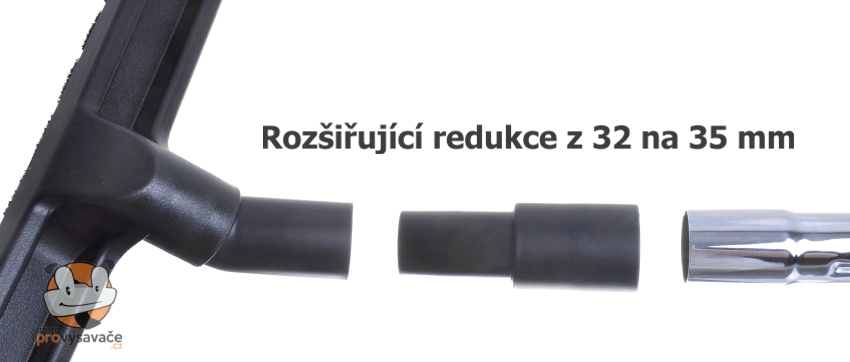 Redukcia vložená medzi hubicu a rúrku