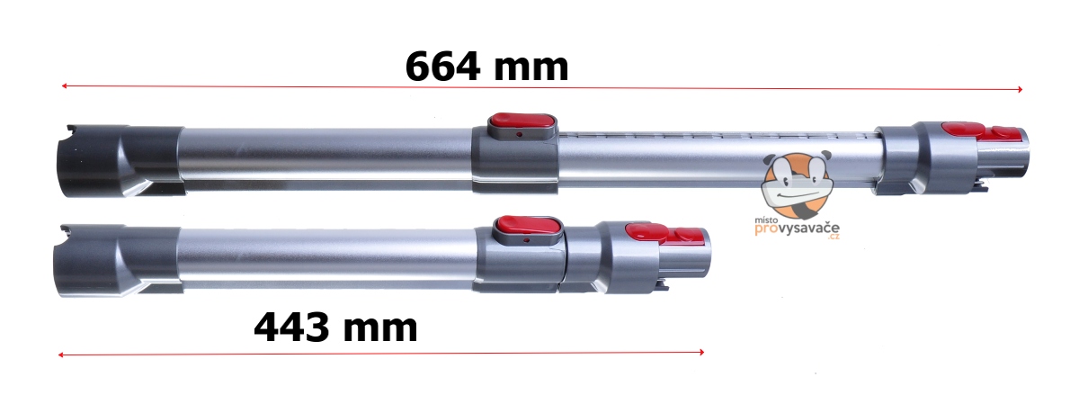 teleskopická trubky pro Dyson rozměry