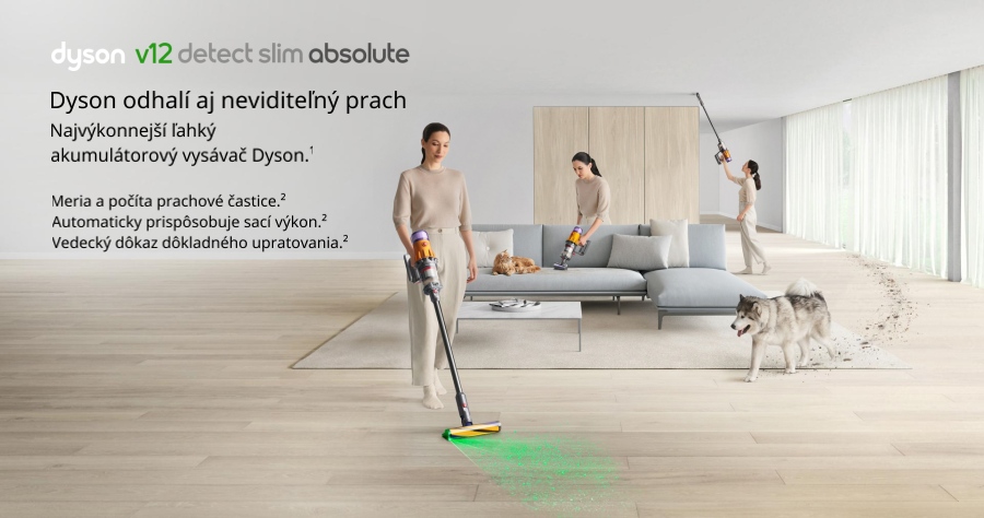 Dyson odhalí aj neviditeľný prach.