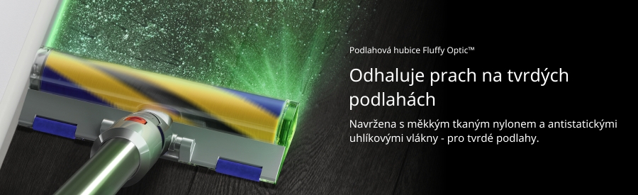 Podlahová hubice Fluffy Optic odhaluje prach