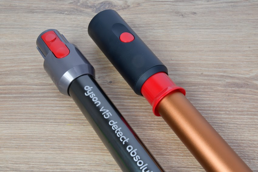 Porovnanie Dyson V15 a V16 trubky
