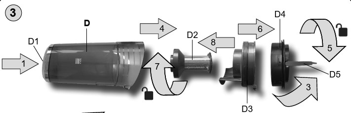 Postup rozebrání filtru ETA Sonar