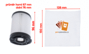 HEPA filtr F110 pro bezsáčkové vysavače Zanussi, Progress, Volta