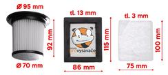 Sada filtrů pro vysavače Dirt Devil Centrino X3.1, Power Cyclone, Popster