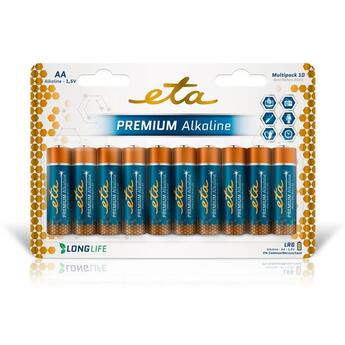 Baterie alkalická ETA PREMIUM ALKALINE AA, LR06, blistr 10ks (tužkové)