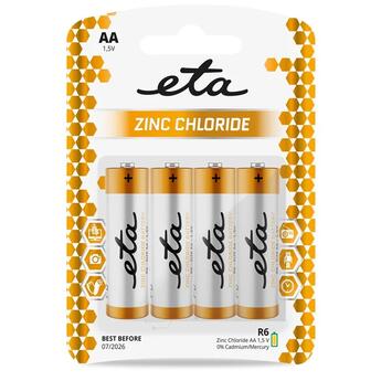 Baterie zinkochloridová ETA AA, R6, blistr 4ks (tužková bat.)