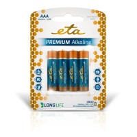 Baterie alkalická ETA PREMIUM ALKALINE AAA, LR03, blistr 4ks (mikrotužkové)