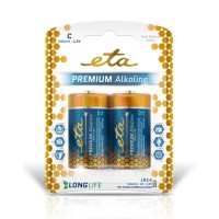 Baterie alkalická ETA PREMIUM ALKALINE C, LR14, blistr 2ks (malý monočlánek)