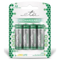 Baterie nabíjecí ETA AA, HR06, 2600mAh, Ni-MH, blistr 4ks (tužkové)