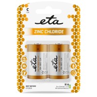 Baterie zinkochloridová ETA C, R14, blistr 2ks (malý monočlánek)